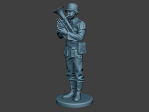 German musician soldier ww2 Stand Baritone horn G8 Modèles 3D en vedette