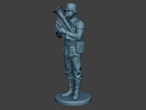 German musician soldier ww2 Stand Baritone horn G8 3D Print Model