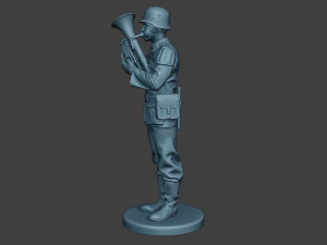German musician soldier ww2 Stand Baritone horn G8 3D Print Model