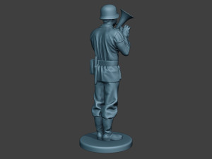 German musician soldier ww2 Stand Baritone horn G8 Modèles 3D en vedette