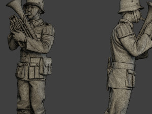 German musician soldier ww2 Stand Baritone horn G8 Modèles 3D en vedette