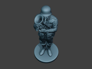 German musician soldier ww2 Stand Baritone horn G8 Modèles 3D en vedette