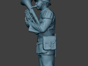 German musician soldier ww2 Stand Baritone horn G8 3D Print Model