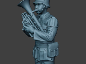 German musician soldier ww2 Stand Baritone horn G8 Modèles 3D en vedette