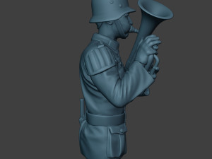 German musician soldier ww2 Stand Baritone horn G8 Modèles 3D en vedette