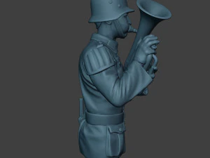 German musician soldier ww2 Stand Baritone horn G8 3D Print Model