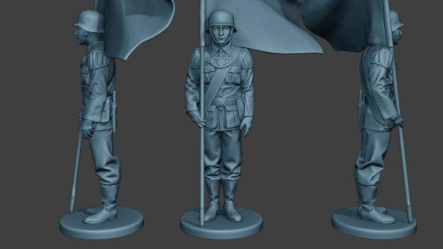German musician soldier ww2 Stand flag G8 Model Cetak 3D .c4d .max .obj .3ds .fbx .stl .blend 