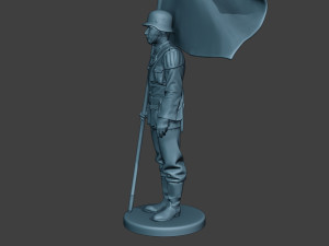 German musician soldier ww2 Stand flag G8 Model Cetak 3D