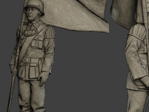 German musician soldier ww2 Stand flag G8 Model Cetak 3D