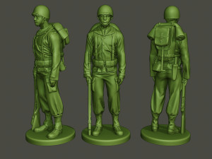 American soldier ww2 Stand A1 3D प्रिंट मॉडल