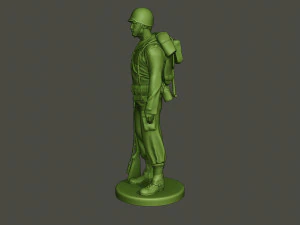 American soldier ww2 Stand A1 3D Print Model