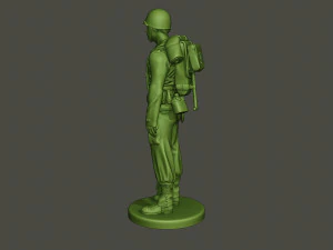 American soldier ww2 Stand A1 3D Print Model