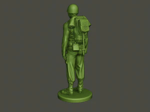 American soldier ww2 Stand A1 3D Print Model