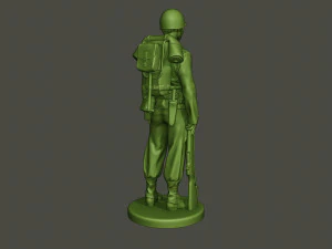American soldier ww2 Stand A1 3D Print Model
