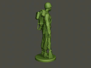 American soldier ww2 Stand A1 3D Print Model