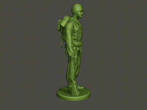 American soldier ww2 Stand A1 3D Print Model