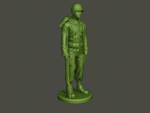 American soldier ww2 Stand A1 3D Print Model