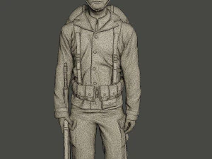 American soldier ww2 Stand A1 3D Print Model