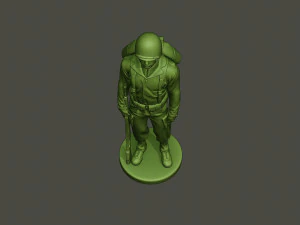 American soldier ww2 Stand A1 3D Print Model