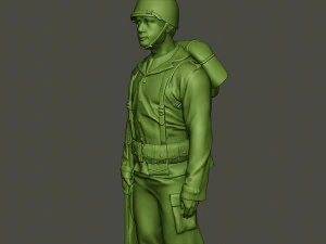 American soldier ww2 Stand A1 3D Print Model