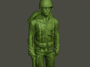 American soldier ww2 Stand A1 Model do druku 3D