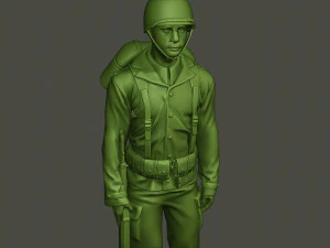 American soldier ww2 Stand A1 3D Print Model