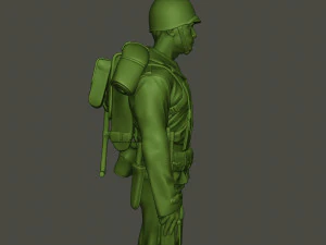 American soldier ww2 Stand A1 3D Print Model