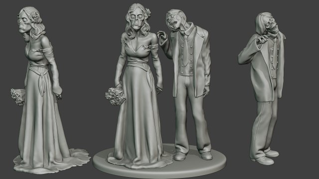 Married casual zombies CZ2 3D-Druckmodell .c4d .max .obj .3ds .fbx .stl .blend 