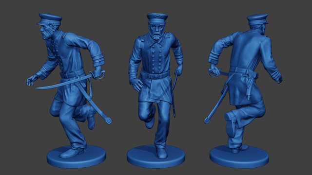 American Naval Officer Run Civil War Union ACWUS1 Modelo de Impressão 3D .c4d .max .obj .3ds .fbx .stl .blend 