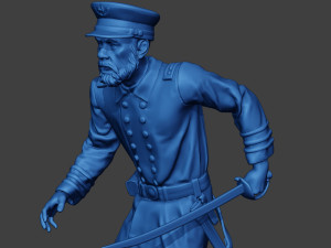 American Naval Officer Run Civil War Union ACWUS1 Modelo de Impressão 3D
