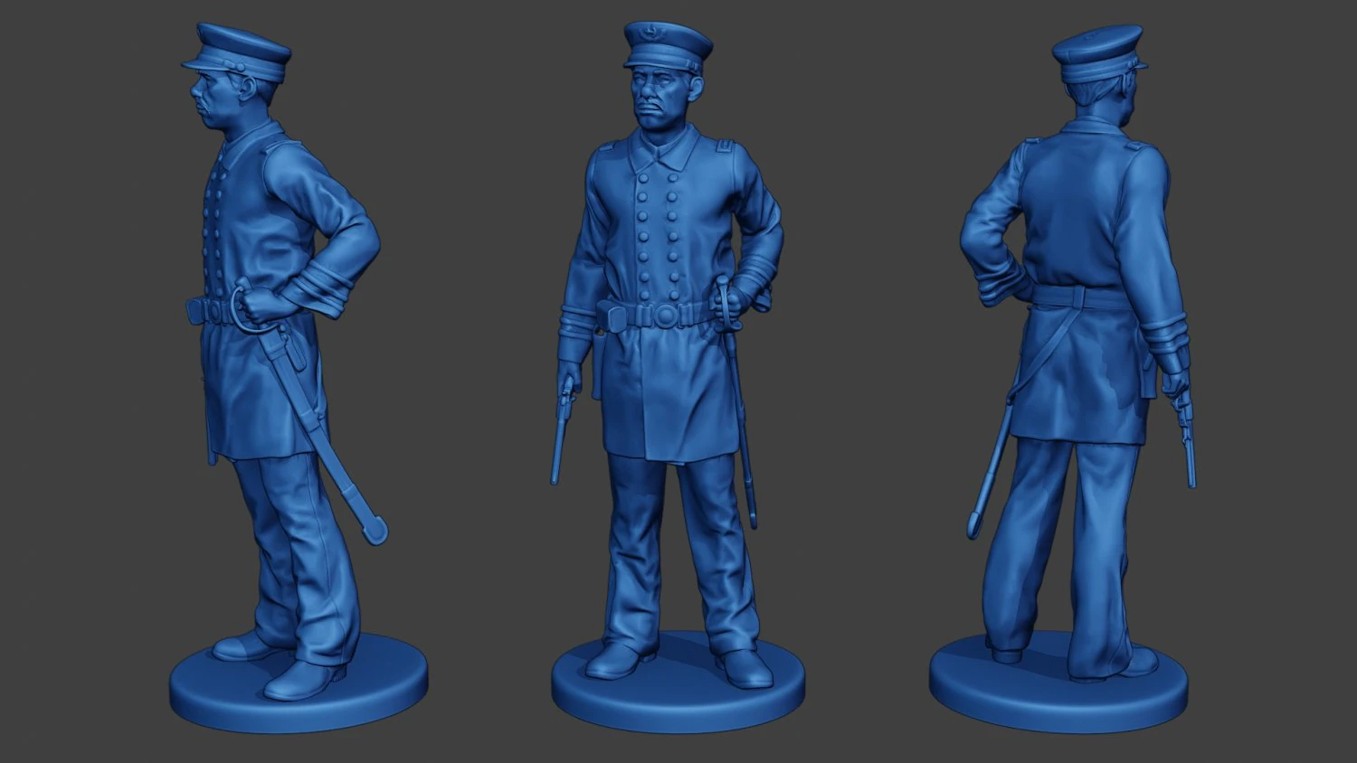 American Naval Officer Stand Civil War Union ACWUS1 3D Print Model .c4d .max .obj .3ds .fbx .stl .blend 