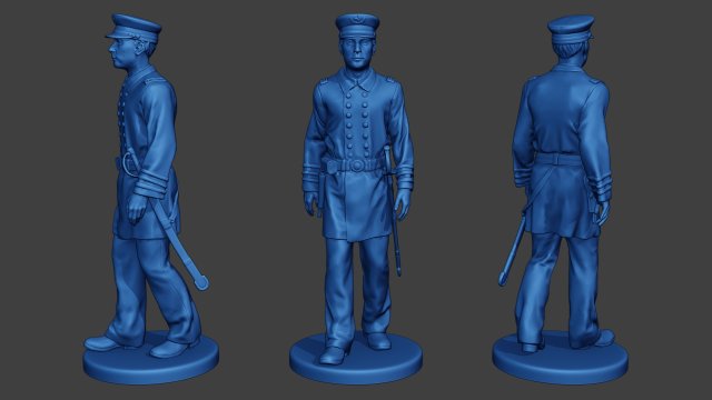 American Naval Officer Walk Civil War Union ACWUS1 3Dプリントモデル .c4d .max .obj .3ds .fbx .stl .blend 