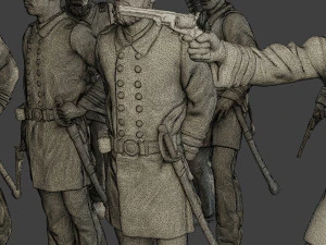 Pacchetto Unione Guerra Civile Ufficiali Navali Americani 1 ACWUS1 Modello di stampa 3D