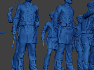 American Naval Officers Civil War Union Pack 1 ACWUS1 Model Cetak 3D