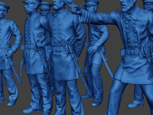 American Naval Officers Civil War Union Pack 1 ACWUS1 Model Cetak 3D