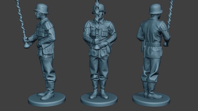 German musician soldier ww2 Stand Tambourstock G8 3D Print Model .c4d .max .obj .3ds .fbx .stl .blend 