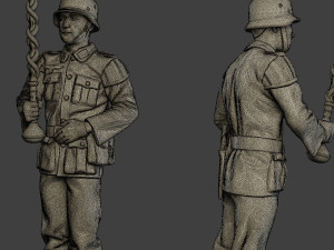 German musician soldier ww2 Stand Tambourstock G8 3D Print Model