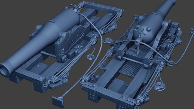 Guerra civil americana Dahlgren Cannon ACWDC Modelo de Impressão 3D .c4d .max .obj .3ds .fbx .stl .blend 