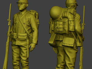 Japanese soldier ww2 Attention J1 3D Print Model