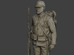 Japanese soldier ww2 Attention J1 3D-Druckmodell