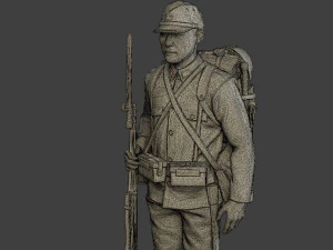 Japanese soldier ww2 Attention J1 3D Print Model