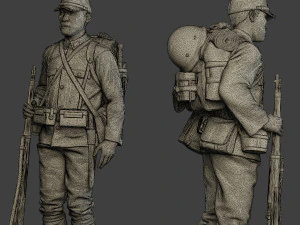 Japanese soldier ww2 Attention2 J1 3D Print Model