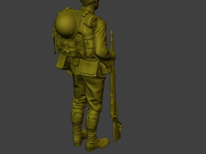 Japanese soldier ww2 Attention2 J1 Model Cetak 3D