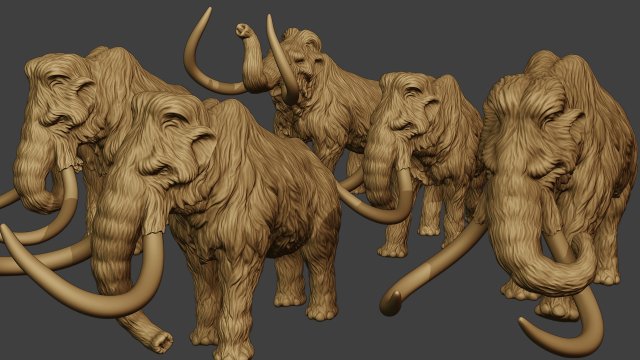 Mammoth Pack1 Modello di stampa 3D .c4d .max .obj .3ds .fbx .stl .blend 