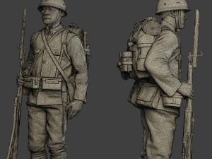 Japanese soldier ww2 Attention3 J1 3D Print Model