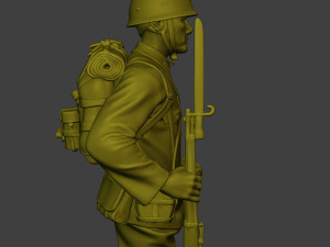 Japanese soldier ww2 Attention3 J1 3Dプリントモデル