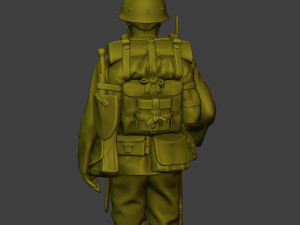 Japanese soldier ww2 Attention3 J1 3Dプリントモデル