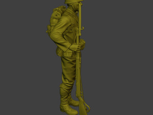 Japanese soldier ww2 Attention3 J1 3Dプリントモデル