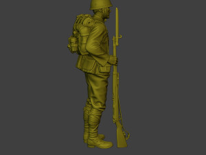Japanese soldier ww2 Attention3 J1 3Dプリントモデル