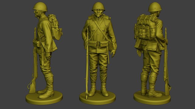 Japanese soldier ww2 Attention4 J1 3D प्रिंट मॉडल .c4d .max .obj .3ds .fbx .stl .blend 